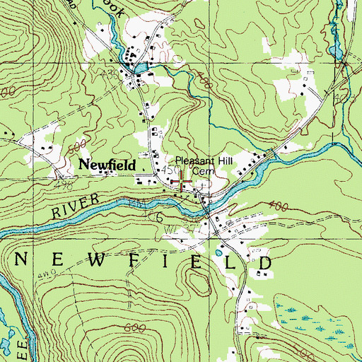 Topographic Map of Newfield Historic District, ME