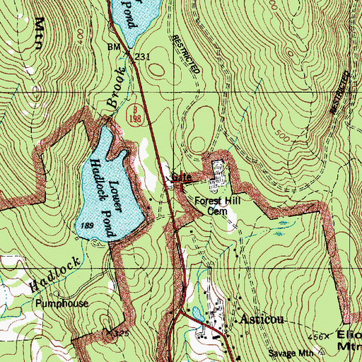 Topographic Map of Brown Mountain Gatehouse, ME