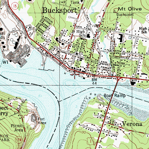 Topographic Map of Bucksport Historical Society Museum, ME