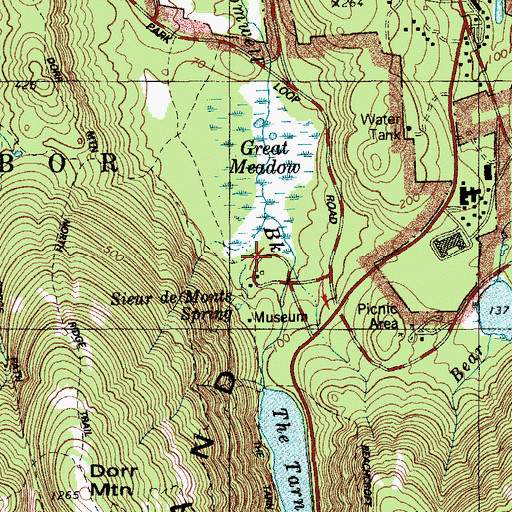 Topographic Map of Gardens of Acadia, ME