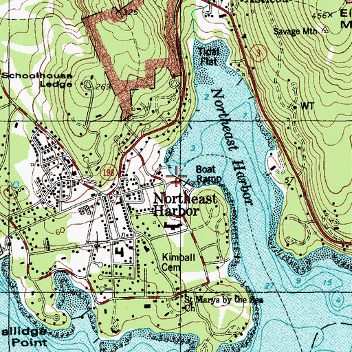 Topographic Map of Mount Desert Chamber of Commerce, ME