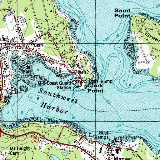 Topographic Map of Mount Desert Oceanarium, ME