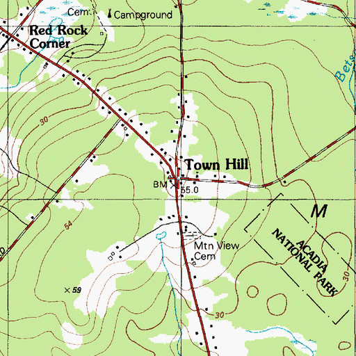 Topographic Map of West Eden Schoolhouse (historical), ME