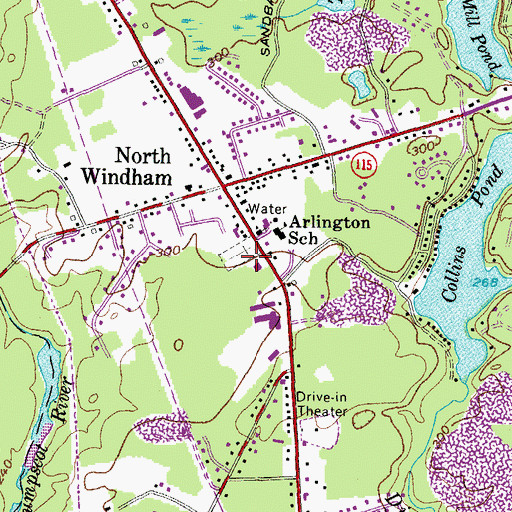 Topographic Map of Arlington Cemetery, ME
