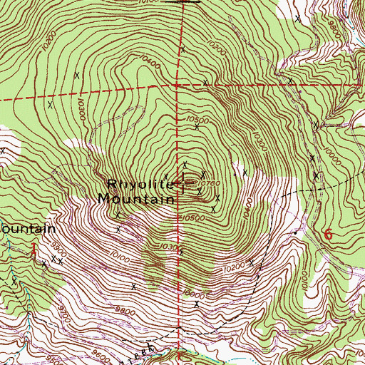 Topographic Map of Rhyolite Mountain, CO