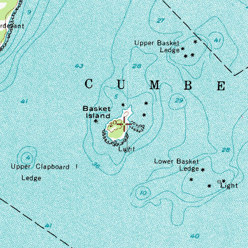 Topographic Map of Basket Island Preserve, ME