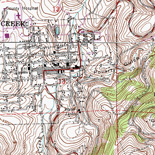 Topographic Map of Poverty Gulch, CO