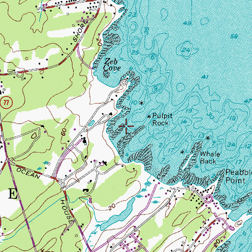 Topographic Map of Boat Cove, ME