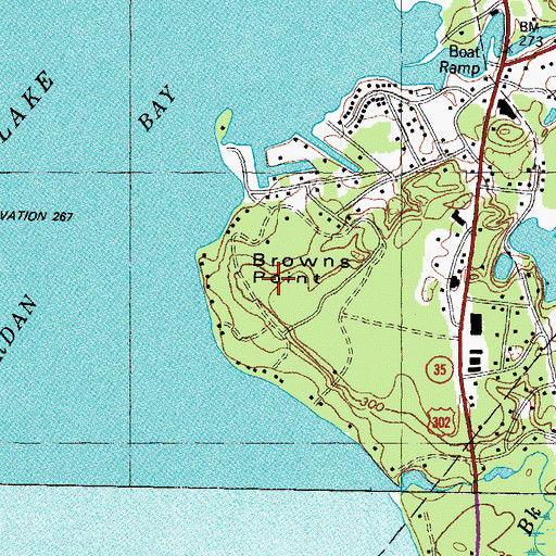 Topographic Map of Browns Point, ME