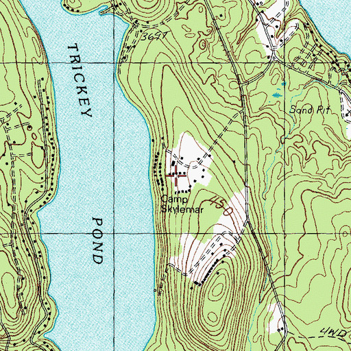 Topographic Map of Camp Skylemar, ME