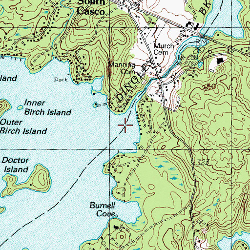 Topographic Map of Dingley Brook, ME