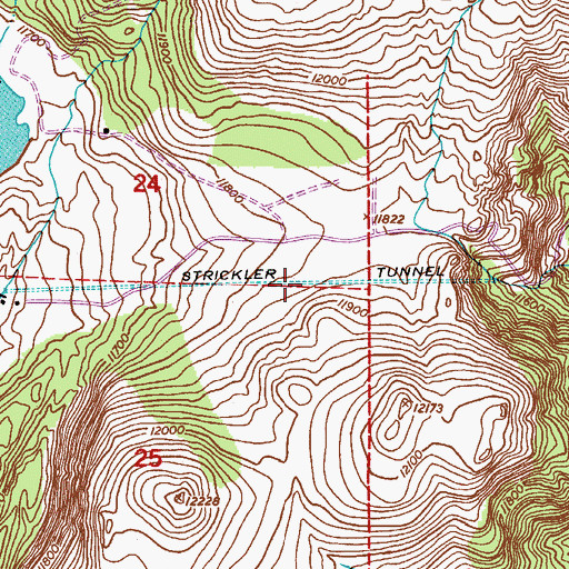 Topographic Map of Strickler Tunnel, CO