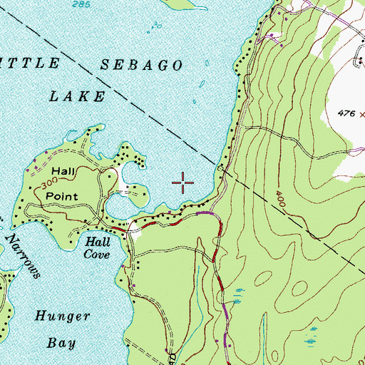 Topographic Map of Hall Cove, ME