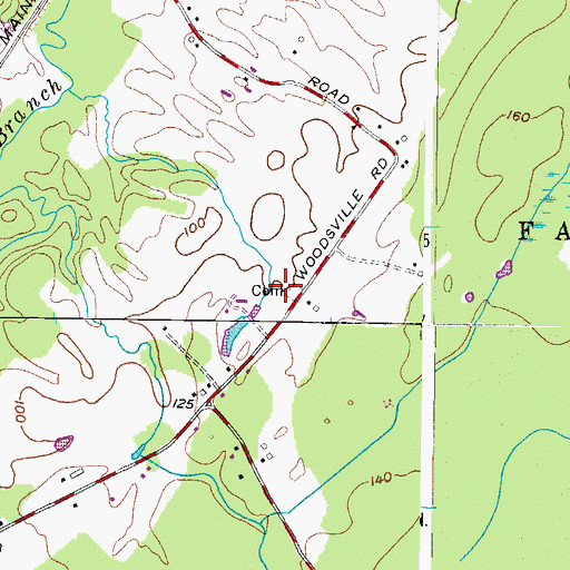 Topographic Map of Merrill Graveyard, ME