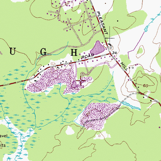 Topographic Map of Pleasant Hill School (historical), ME