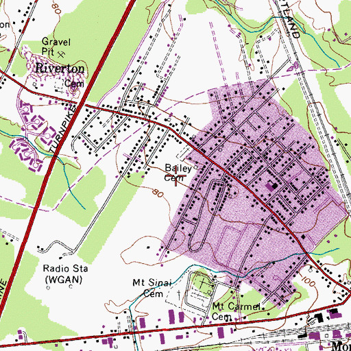 Topographic Map of Riverton Elementary School, ME