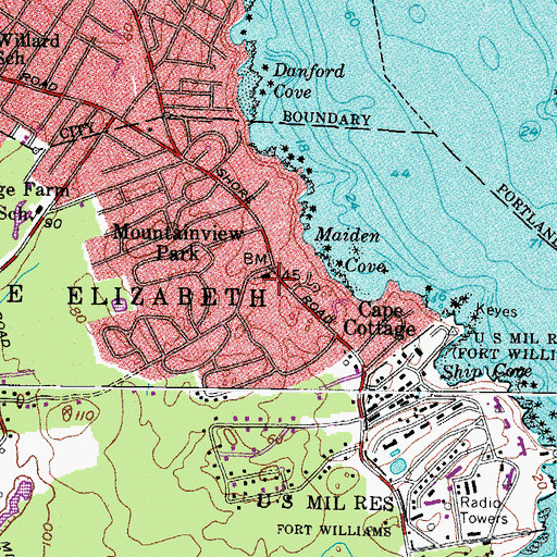 Topographic Map of Saint Albans Episcopal Church, ME