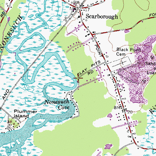 Topographic Map of Scarboro Beach Station, ME