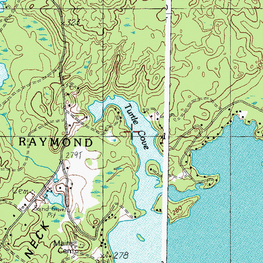 Topographic Map of Turtle Cove, ME