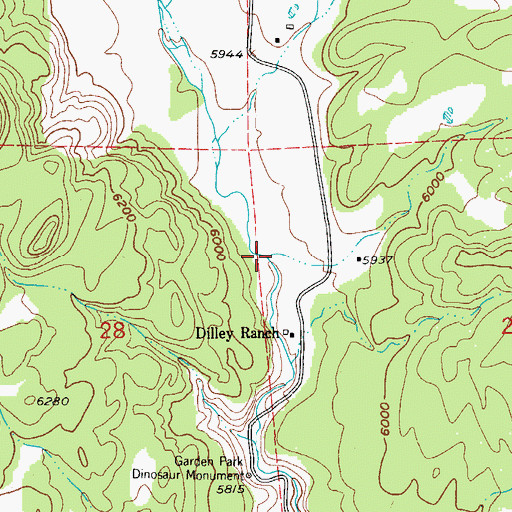 Topographic Map of Felch Creek, CO