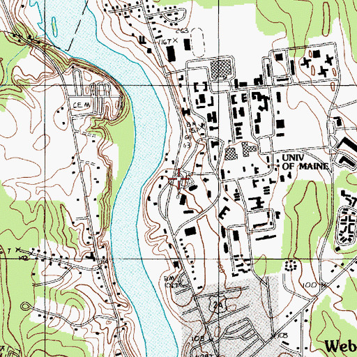 Topographic Map of Coburn Hall, ME