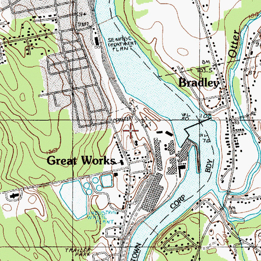 Topographic Map of Forest Hill Cemetery, ME