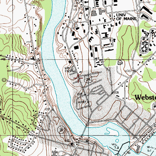 Topographic Map of Newman Center, ME