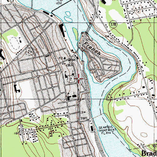 Topographic Map of Old Town Museum, ME