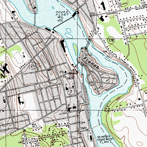 Topographic Map of Saint James Episcopal Church, ME