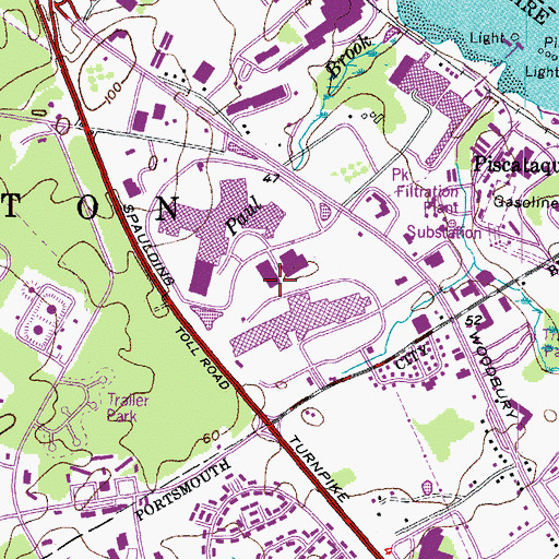 Topographic Map of Newington Industrial Park, NH