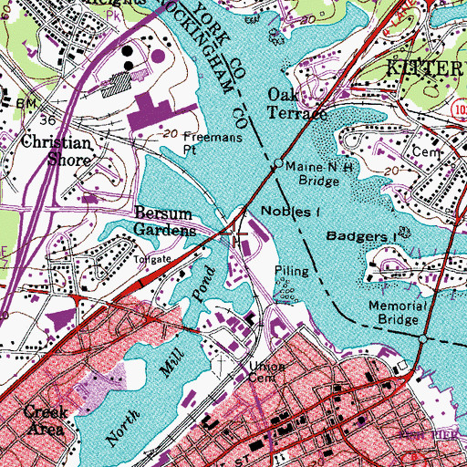 Topographic Map of Port of Portsmouth Maritime Museum, NH