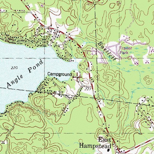 Topographic Map of Angle Pond Campground, NH