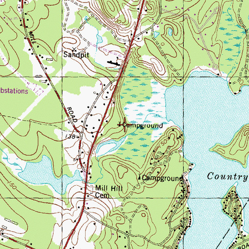 Topographic Map of Country Shore Camping Area, NH