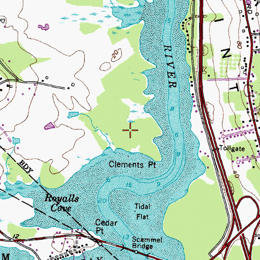 Topographic Map of Bellamy Preserve, NH