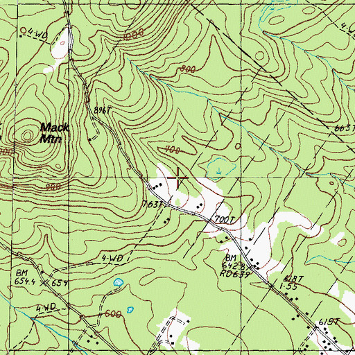 Topographic Map of Brock Cemetery, NH