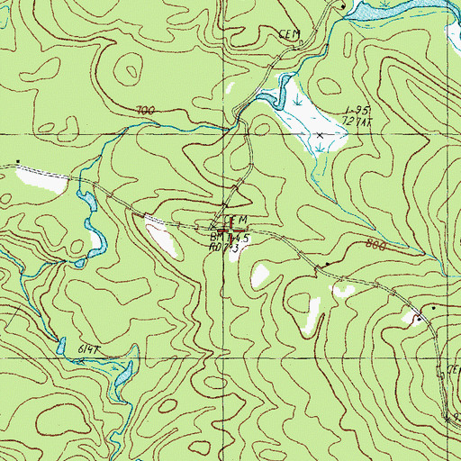 Topographic Map of Drew  Cemetery, NH