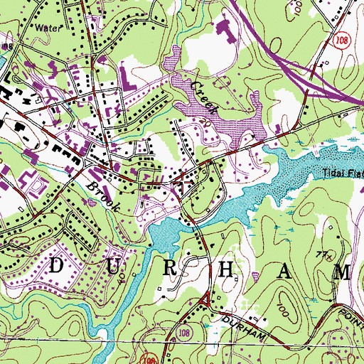 Topographic Map of Durham Historic District, NH