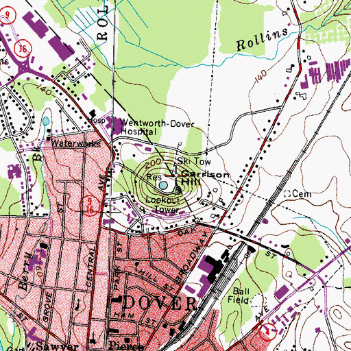 Topographic Map of Garrison Hill Park, NH