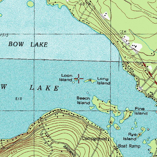 Topographic Map of Loon Island, NH