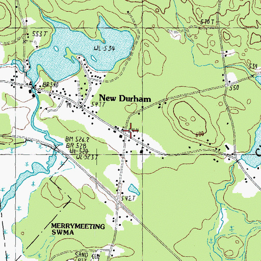 Topographic Map of New Durham Meetinghouse, NH