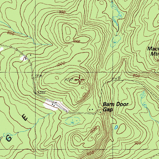 Topographic Map of Sanders Ledge, NH