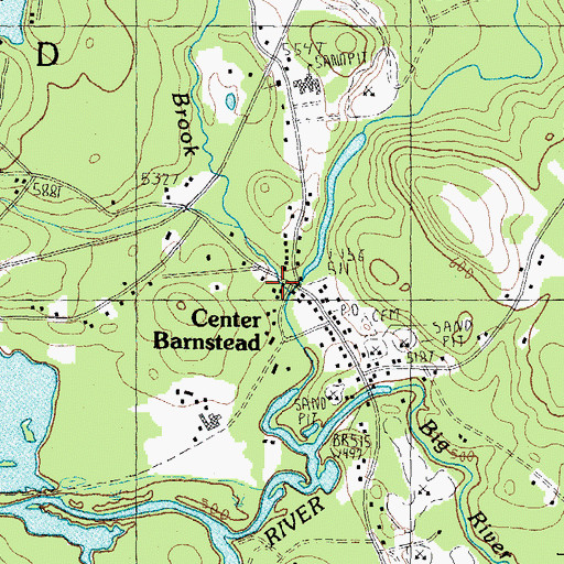 Topographic Map of Center Barnstead Post Office, NH