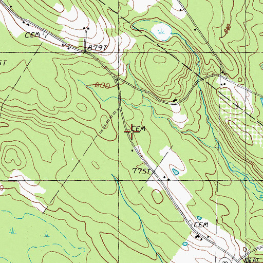 Topographic Map of Second Cemetery, NH