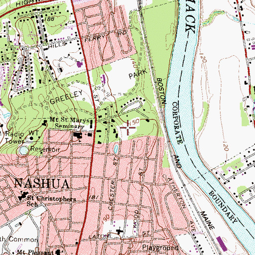 Topographic Map of Old Burial Ground, NH