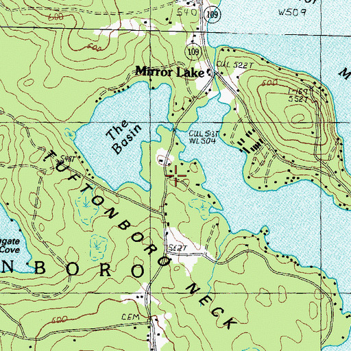 Topographic Map of Mirror Lake Post Office, NH