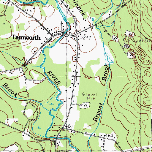 Topographic Map of Tamworth Post Office, NH