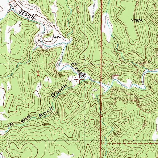 Topographic Map of Hole in the Rock Gulch, CO
