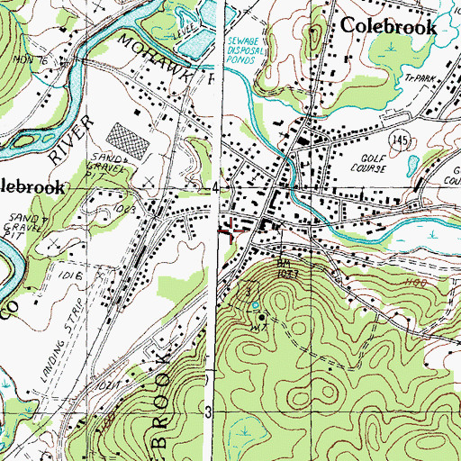 Topographic Map of Colebrook Elementary School, NH