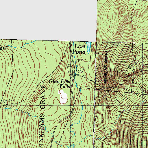Topographic Map of Glen Ellis Falls Scenic Area, NH