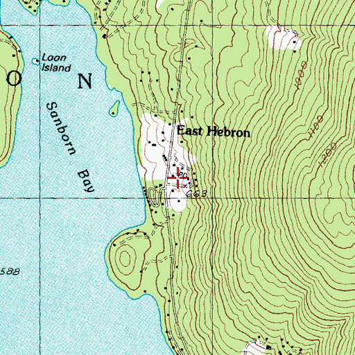 Topographic Map of East Hebron Post Office, NH